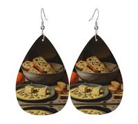 Cheese Bread Pieces Orecchini In Pelle Divertenti Orecchini Moda Orecchino In Pelle Per Donne Festa Della Mamma Carnevale