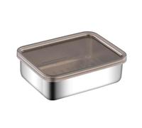 Cheese Container For Fridge - Rectangle Stainless Steel Storage Tray, Kitchen Saver Container, Raised Bottom Strips Design | Home Bakery Supermarket Delicatessen Food Storage Accessory