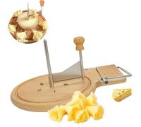 Cheese Curler Wheel - Stainless Steel Cheese Shaver, Cheeses Curler Flower Maker Wheel Slicer, Handheld, Wood Base, for Home, Restaurants, Cafes, And Dessert Shops (Multifunction)