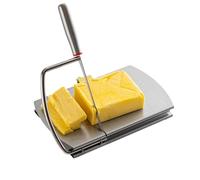 Cheese Slicer - Stainless Steel Butter Cutting Board With Suction Base | 21x12.8x3cm Nonslip Manual Slicers Tool | Easy Use Kitchen Gadgets For Slicing Block Cheese, Butter, Ham, Sausage