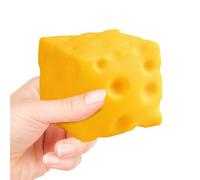 Cheese Squeeze Fidget Toy - Giant Realistic Yellow Food Squishy, Large Sensory Stress Ball Soft TPR Material, Slow Rising Gadget | Huge Desktop Focus Tool For Office Desk