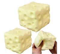 Cheese Squishy Toy, Confezione da 2Squishy Toy Yellow , Anti-Stress Squishys Cheese Squeeze Toys, Soft Cubes Realistic Balls Stress Relief Sensory Toys (7CM)