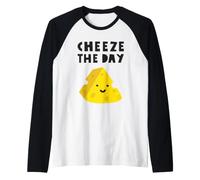 Cheese The Day Funny Cheese Maglia con Maniche Raglan