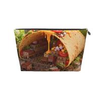 Cheese Town - Trousse da viaggio in pelle, impermeabile, per cosmetici
