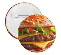 Cheeseburger Fast Food Modello Bottoni Pin Distintivi Banda Stagnata Spille Mestieri per Camicie Vestiti Borsa Accessorio, 20PCS, plastica e latta