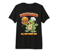 Cheeseburger Frog Burger Lover Funny Food Lover Uomini Donne Maglietta Premium