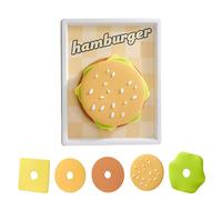 Cheeseburger Whimsy - Beverage Pad for Home Counter | Flexible Rubber Mat with Stackable Holder Rack & Novelty Fast Food Theme for Apartment Dining Nook Office Party Host Decor