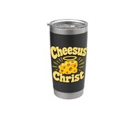 Cheesus Christ divertente amante del formaggio cibo gioco di parole Bicchiere termico in acciaio inox doppia parete