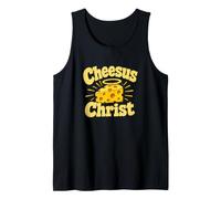 Cheesus Christ Divertente Amante del Formaggio Cibo Gioco di Parole Canotta