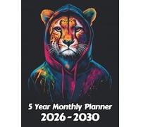 Cheetah 5 Year Monthly Planner: Large 60 Month Sunday to Saturday Calendar | Gift For People Who Love Safari Animals, Cat Lovers | Ideal for ... and Busy Individuals | 8.5 x 11 Inches | v1