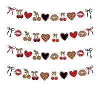 Cheetah Cherry Decorazioni per feste di compleanno leopardo da appendere decorazione rosso e nero ghepardo ciliegia stampa modello banner safari animali decorazioni per feste di compleanno Sulpplies