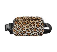 Cheetah Fur Skin Brown Elegante Cross Body Bag Belt Pack per piccoli uomini d'affari Resistente all'acqua con cinghia regolabile per viaggi Shopping Running bolsas de cintura para mujer, Pelle di