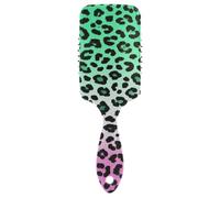 Cheetah Fur Skin Gradient Green Purple spazzola antistatica per capelli lunghi Spazzola da massaggio progettata per diradare i capelli con manico ergonomico cepillo para cabello