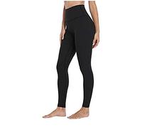 Cheetah - Leggings da donna leopardati da yoga, tinta unita, mimetici, senza cuciture, morbidi e sottili, pantaloni attivi a vita alta, leggings da palestra da donna, Nero , S