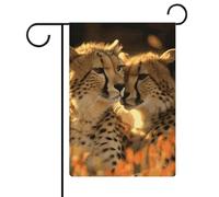 Cheetah Love - Bandiere da giardino, 30,5 x 45,7 cm, double face, bandiera estiva da giardino, decorazioni stagionali per le vacanze