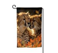 Cheetah Love - Bandiere da giardino verticali su entrambi i lati, 30,5 x 45,7 cm, per primavera, estate, stagione, vacanze, fattoria, cortile, decorazione da appendere all'aperto, taglia unica
