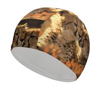 Cheetah Love, cuffia da nuoto ad alta elasticità, per donne e uomini, resistente e impermeabile, mantiene i capelli asciutti, perfetta per piscina, spiaggia, nuoto
