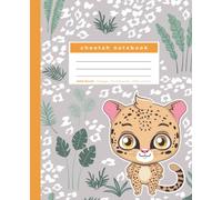 Cheetah Notebook: Primary Style Wide Ruled Composition Notebook I Colored Journal excellent Gift for Animal and Cat Lover | Felines Book for Girls and Boys | Leopard Print