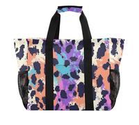 Cheetah Prints - Borsa multiuso per bagagliaio, pieghevole, resistente all'acqua, con manici, borsa da spiaggia, stampe ghepardo viola vivido, 1 size, Moda