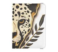 Cheetah Skull Skeleton Yew Outlined Gold Leather simpatico porta passaporto per viaggio portafoglio combo passaporto custodia portafoglio per uomo leggero