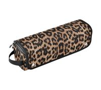 Cheeteh - Borsa porta attrezzi con stampa leopardata, con tappetino resistente al calore, borsa organizer portatile per arricciacapelli, piastre, spazzole, fermagli e fascette per capelli