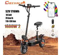 Cheevalry S10 Monopattini Elettrici 1600W E-Scooter adulti APP
