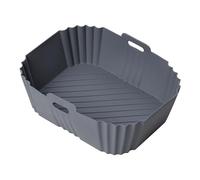Chef Aid Fodera per friggitrice ad aria, 20,5 x 16 x 7 cm, riutilizzabile, in silicone, con base scanalata per il flusso d'aria, lavabile in lavastoviglie, utilizzabile in forno fino a 230 °C