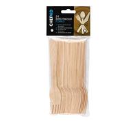 Chef Aid Set di 24 forchette in legno di betulla, sostenibili ed eleganti, per picnic, feste, matrimoni e altro ancora, biodegradabili e compostabili, robuste e durevoli, senza sostanze chimiche,