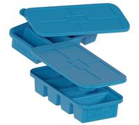 CHEF CUBES Contenitore contenitore vassoio in silicone con 4 scomparti per congelare il cibo. Organizer per congelatore extra large per porzioni perfette (Acqua)
