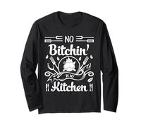 Chef Cucina Humor No Bitchin in My Kitchen Graphic Maglia a Manica