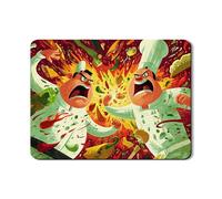 Chef Duel - Tappetino scolapiatti per bancone della cucina, tappetino scolapiatti in gomma assorbente colorata in stile cartone animato, divertente tappetino per asciugare in pelle PU, 45,7 x 61 cm