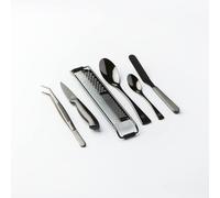 Chef Frank Haasnoot Kit di Decorazione Piatti | Set di Utensili Deluxe | Nero | 6 Utensili di Alta Qualità con Custodia | Set da Cucina | Pinzette per Decorazione Piatti e Cucchiai per Quenelle
