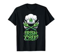 Chef Irlandese St Patricks Day Cooking Lucky Chef Shamrock Maglietta