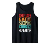 Chef Life Eat Cook Repeat Funny Cooking Chefs Lover Canotta