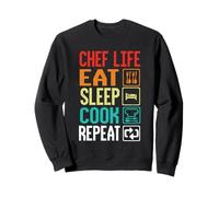 Chef Life Eat Cook Repeat Funny Cooking Chefs Lover Felpa