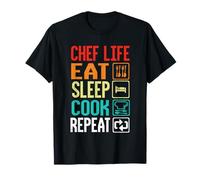 Chef Life Eat Cook Repeat Funny Cooking Chefs Lover Maglietta