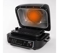 CHEF O MATIC Griglia e Friggitrice ad Aria, Smart Cook 8-in-1,1500W, Piastra e friggitrice ad aria, Multifunzione, 10 Programmi, Economico, 3 cestelli multifunzione, Controllo digitale, Timer
