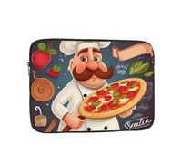 Chef Pizza Custodia per computer portatile per donne e uomini, 13 pollici impermeabile borsa per computer portatile leggera borsa per notebook