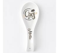 "Chef" Poggiamestolo in Ceramica Bianca Personalizzato con Nome Idea Regalo Festa della Mamma Papà Dei Nonni Personalizzabile Speciale Compleanno Natale Cuoca Cuoco Chef Famiglia Amore Amici Parenti