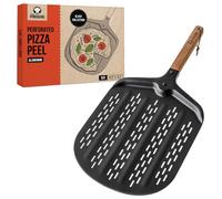 Chef Pomodoro Pala per Pizza Forata, 30 cm, Alluminio | Rivestimento Antiaderente, Manico in Legno