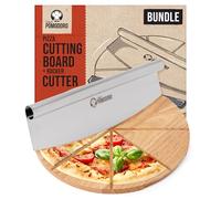 Chef Pomodoro - Taglia pizza a lama oscillante da 14" e set con tagliere - Lama in acciaio inossidabile con guida per taglio