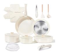Chef Power Set di pentole in ceramica atossiche con manici staccabili, padelle e pentole antiaderenti sane, set da 19 pezzi, set da cucina a induzione, lavabili in lavastoviglie, senza PFAS PFOA e