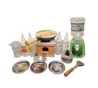 Chef pronto per bambini, Kids Real Kochset | Strumenti pedagogici da cucina, utensili da cucina, mini bruciatori, promuovono il diritto agli utensili da cucina ideali, bottiglie di spezie per bambini,