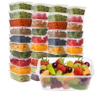 CHEF ROYALE 10 contenitori per alimenti da 750 ml, con coperchio, in plastica, contenitori da asporto, con coperchi ermetici, adatti a microonde, congelatore e lavastoviglie, ideali per asporto,