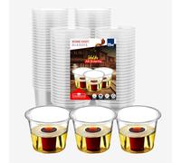 CHEF ROYALE Jager Bomb - 50 bicchierini da shot in plastica usa e getta, 25 ml, riutilizzabili, con marchio CE, trasparenti, ideali per tutti gli eventi (50)