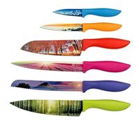 Chef’s Vision Set di Coltelli Paesaggio - Set da Cucina di 6 Pezzi in Acciaio Inossidabile con Impressive Scene Naturali - Regalo Perfetto per Donne o Uomini - Set di Coltelli Unico