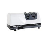 Chef’sChoice 312 UltraHone - Affilacoltelli elettrico per coltelli dritti e seghettati, con controllo dell'angolo di precisione, 2 fasi, colore: Bianco