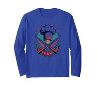 Chef Stellato Maglia a Manica, Unisex per Adulti, Blu Reale, XL