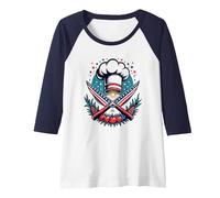 Chef Stellato Maglia con Maniche Raglan, Donna, Navy/Bianco, M