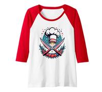 Chef Stellato Maglia con Maniche Raglan, Donna, Rosso/Bianco, S